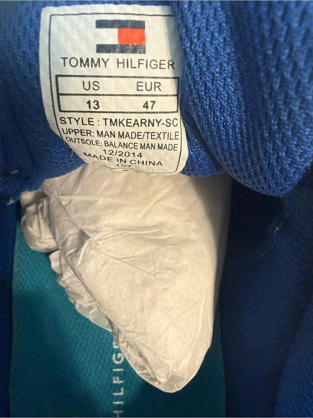 New Tommy Hilfiger Men's Kearny Shoe. Blue. Size 13.